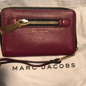 Red Marc Jacobs zip wallet